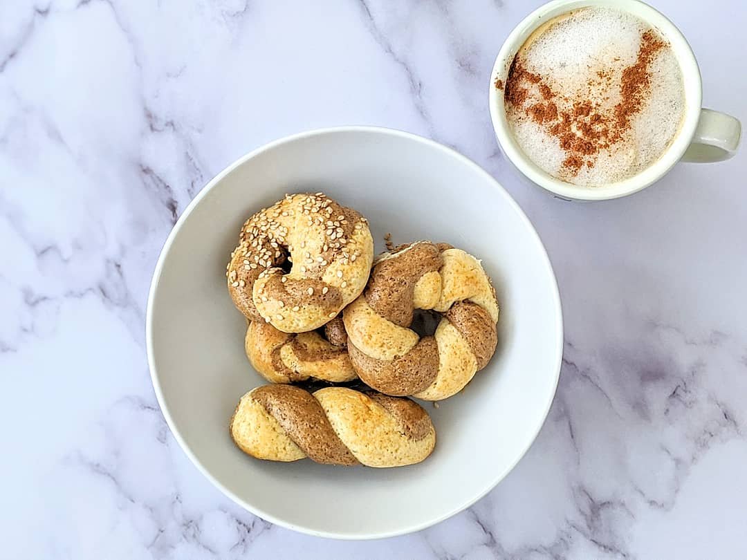 Koulourakia with infused greek coffee featuring our latte.