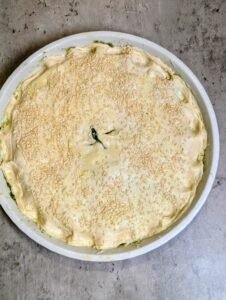 I used fresh phyllo dough for the spanakorizopita pie