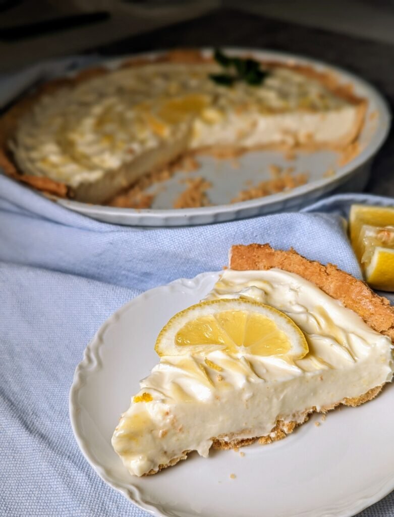 a slice of lemon pie