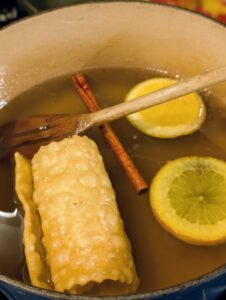 diples soaking in the syrup