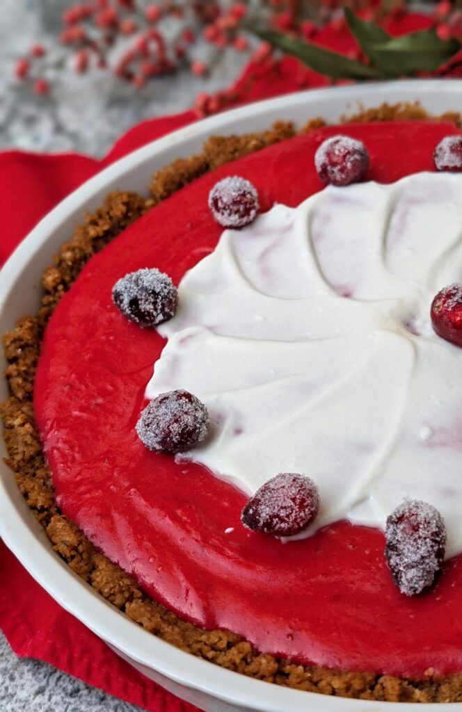A photo of the up close cranberry Gingerbread.